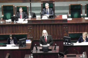 Krzysztof A. Worobiec w czasie prezentacji Ustawy, styczeń 2012 r. Fot. Marek Broniarek