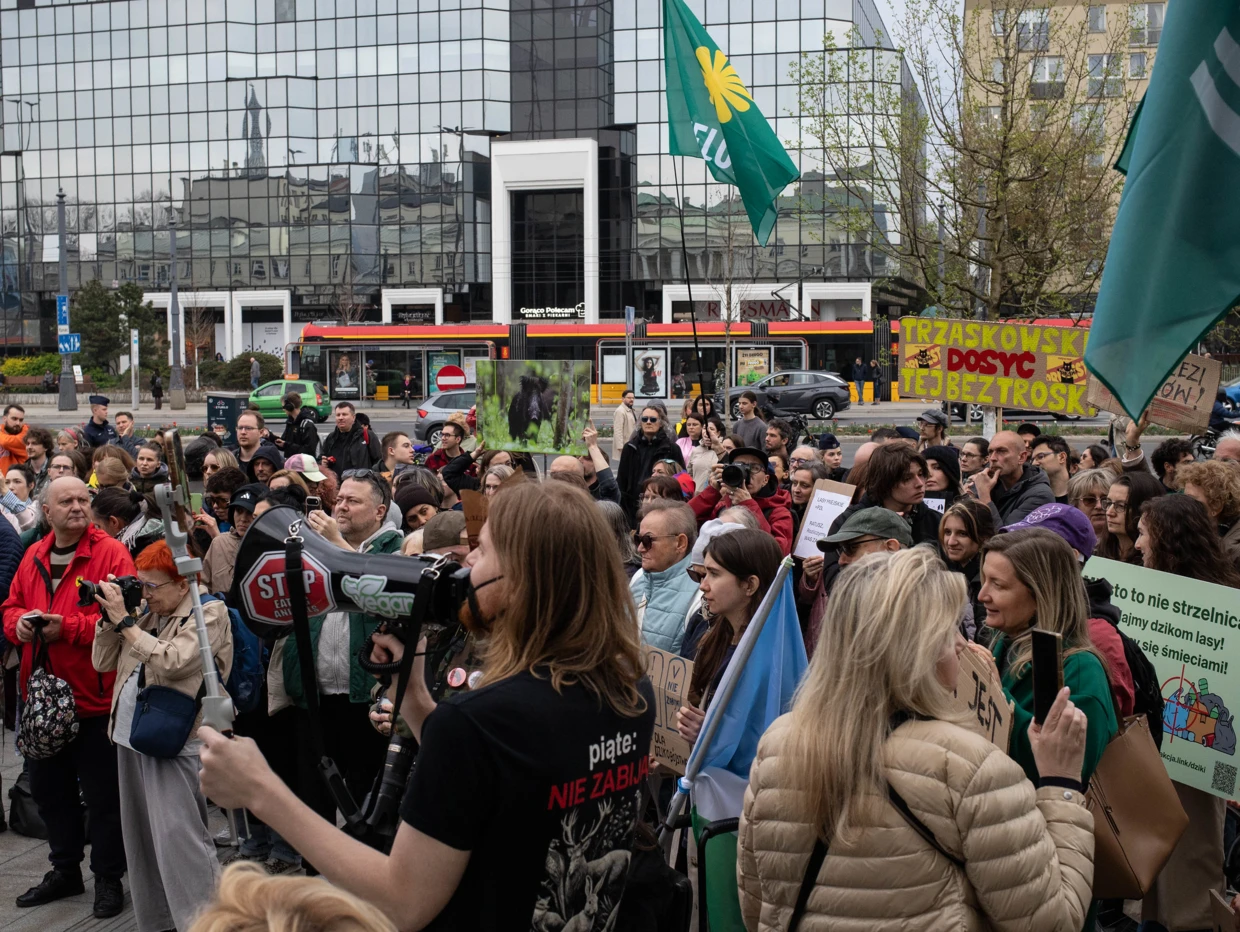 Protest w obronie dzików, Warszawa 15 kwietnia 2026 r. 
