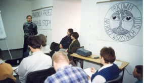 Spotkanie obrońców przyrody na temat ochrony Doliny Rospudy. Marzec 1999