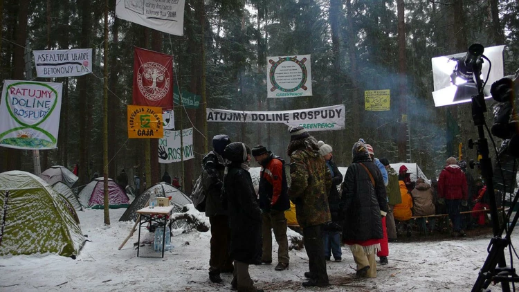 Obóz nad Doliną Rospudy, luty 2007 r. Fot. Krzysztof A. Worobiec